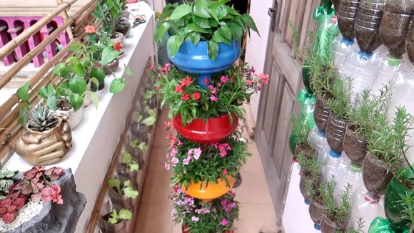 Вазоны из пластиковых бутылок