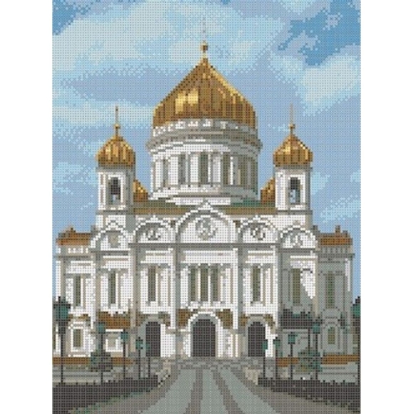 Вышивка крестом храм Христа Спасителя