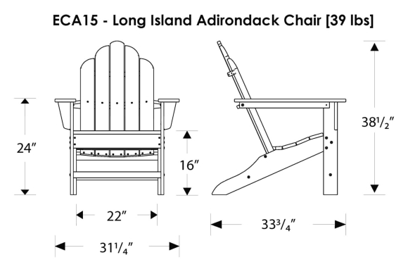 Кресло Adirondack чертежи
