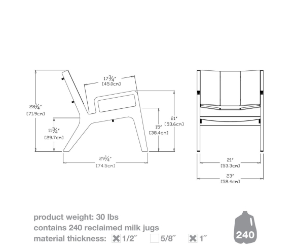 Кресло Lounge Chair чертёж