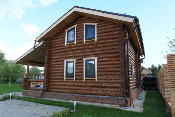 Дом из бревна махагон Акватекс