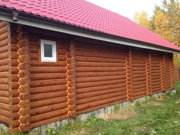 Дом из бревна цвет тик