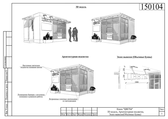 Проект ларька для шаурмы чертеж