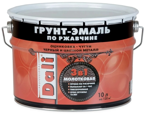 Молотковая эмаль по металлу Dali цвета
