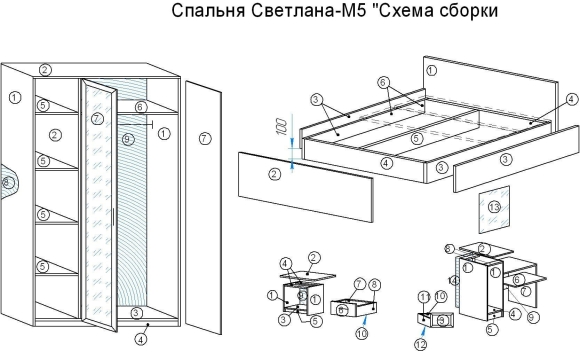 Кровать Бася схема сборки