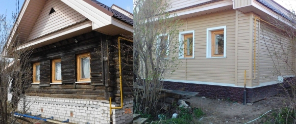 Отделка сайдингом старых домов