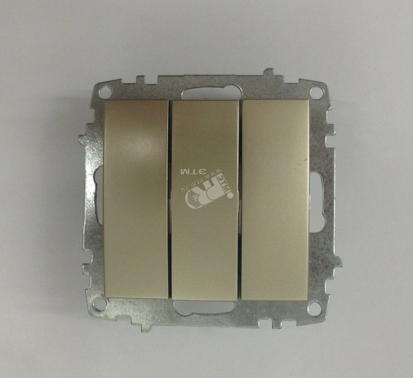 Блок Schneider Electric Glossa с трехклавишным выключателем и розеткой