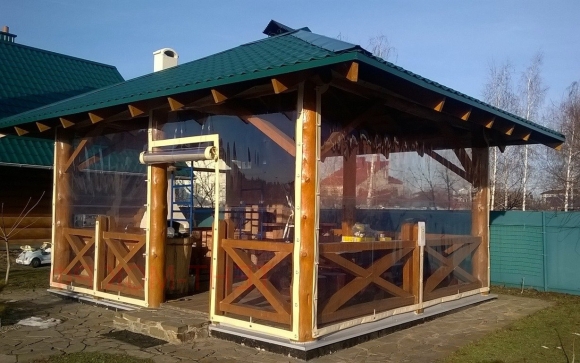 Беседка с тканевой крышей