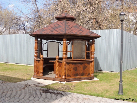 Беседка восьмигранная деревянная