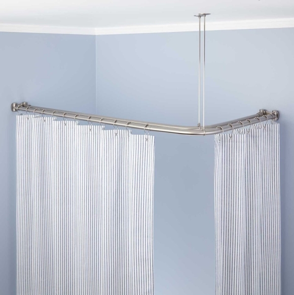 Угловой карниз для ванной комнаты Corner Shower Rods Kit