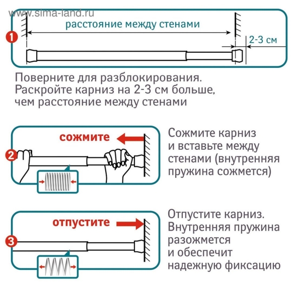 Устройство штанги для шторы в ванной