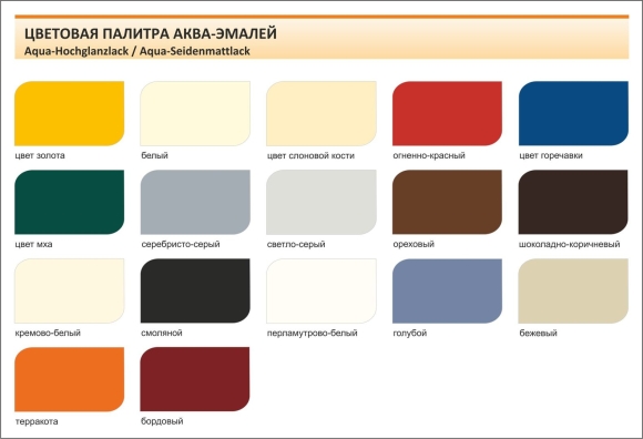 Палитра красок Дюфа
