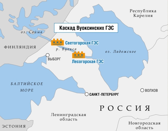 Светогорская ГЭС на карте