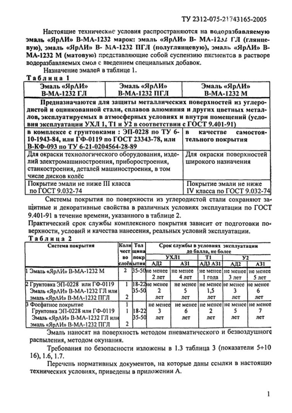ЯРЛИ паспорт качества