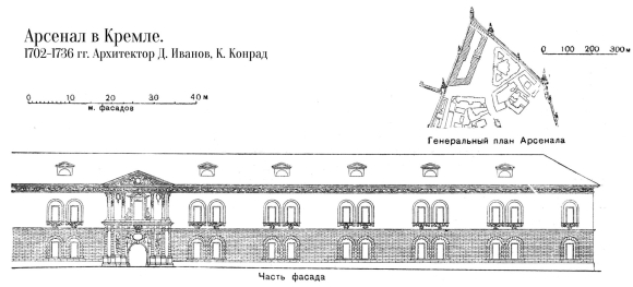 Арсенал на плане Московского Кремля