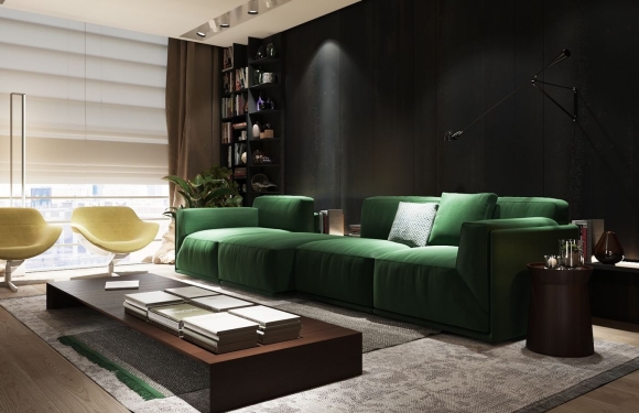 Диван Cubus sk Design зеленый изумрудный