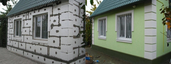 Отделка фасада пенополистиролом