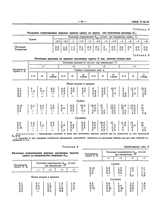 Свойства мерзлых грунтов таблица