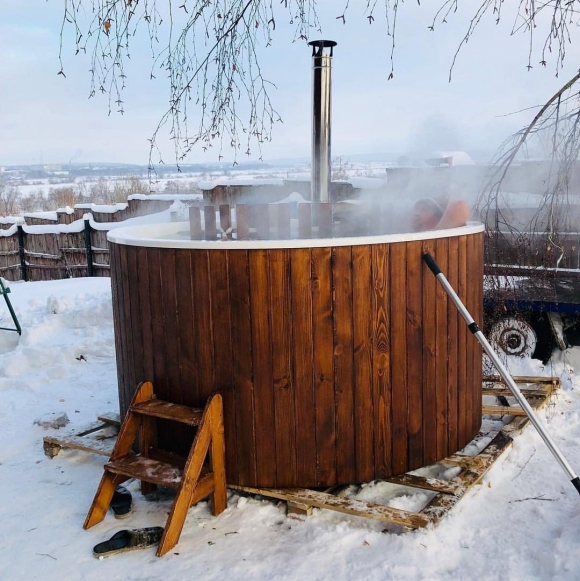 Японская купель фурако зимой