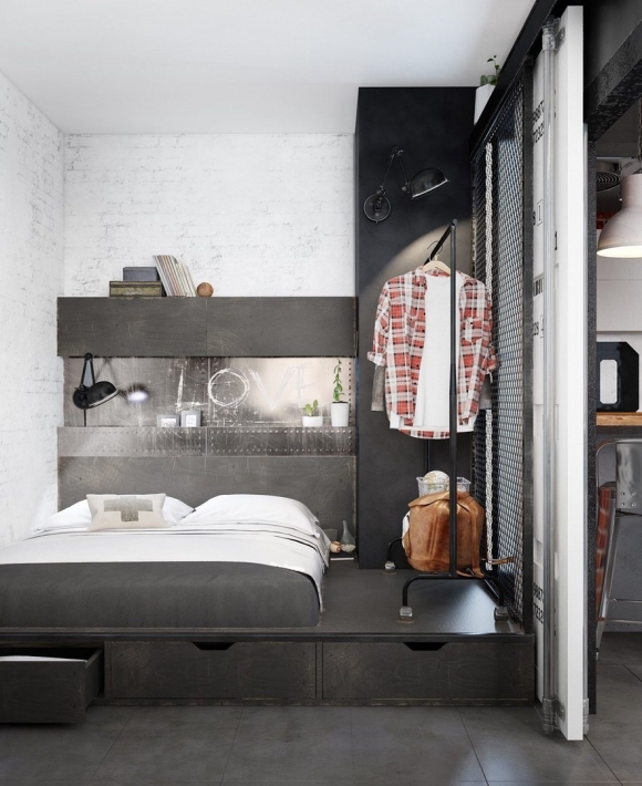Спальня в стиле Loft