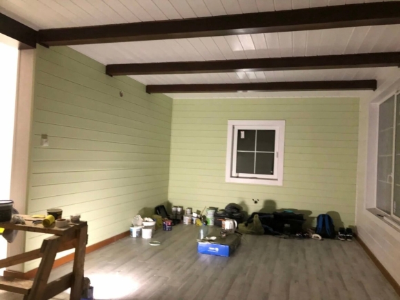 Tikkurila зеленый имитация бруса