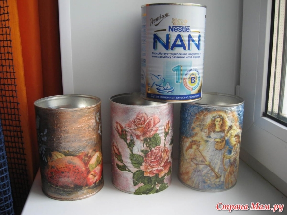 Декор банки из под смеси детской