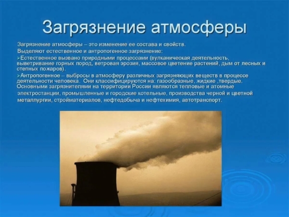 Загрязнение воздуха презентация
