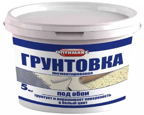 Пигментированная грунтовка под обои белая