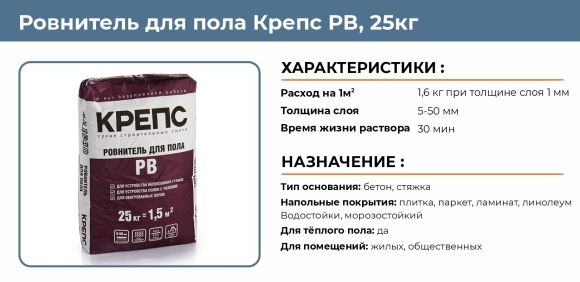 Заливка пола финишным ровнителем Крепс
