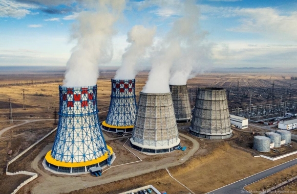 Абаканская ТЭЦ градирни