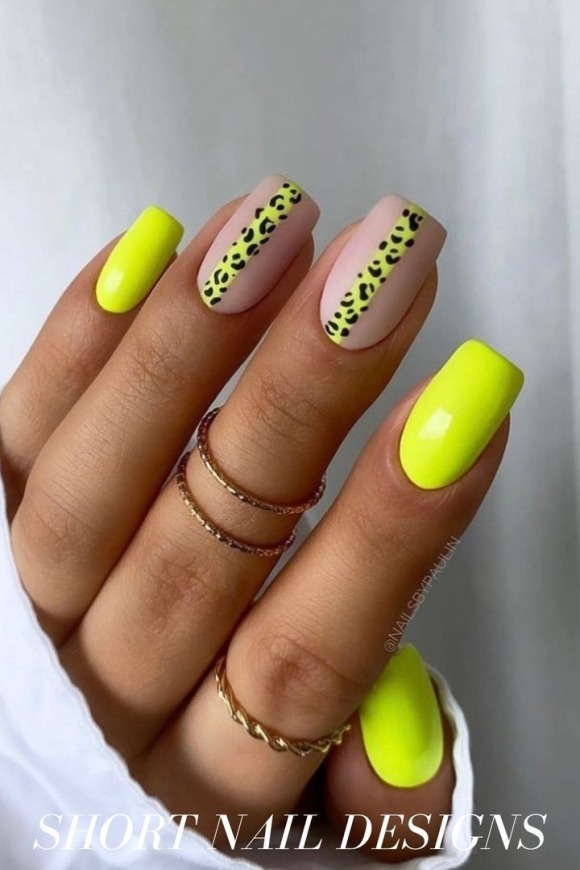 Яркие короткие ногти