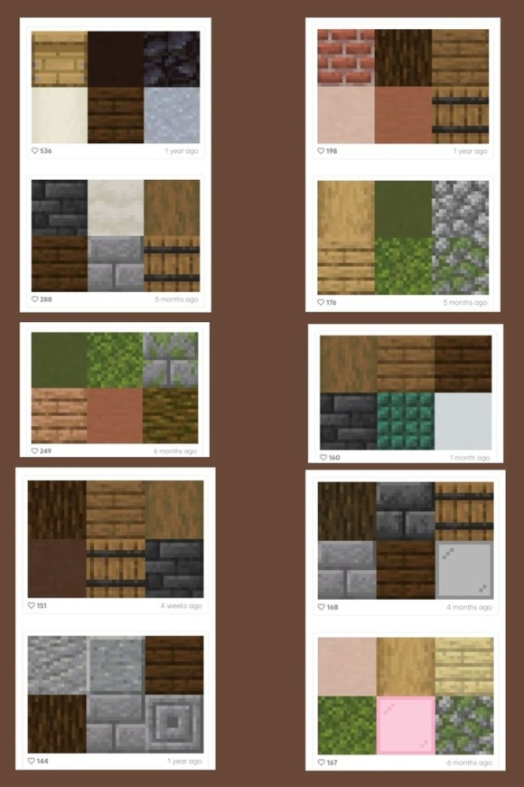 Minecraft палитра блоков