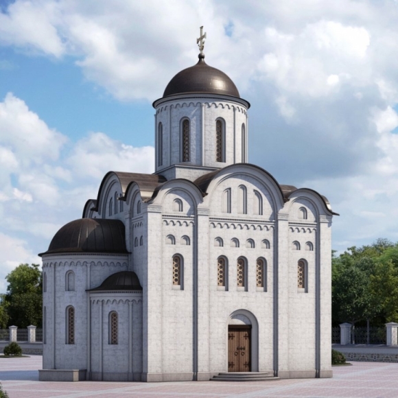 Храмовый комплекс Белокаменный однокупольный храм
