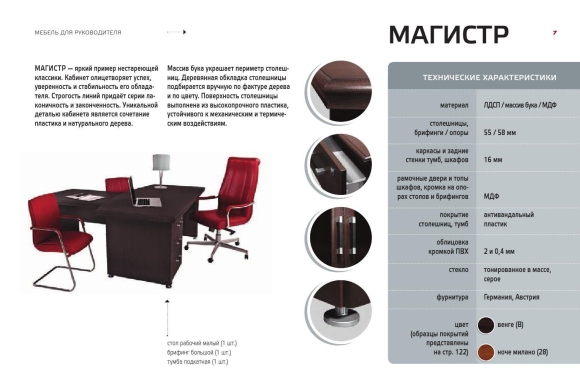 Каталог офисной мебели с размерами