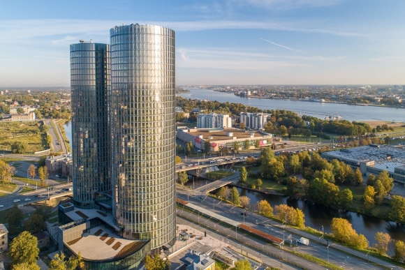 Латвия Рига небоскребы