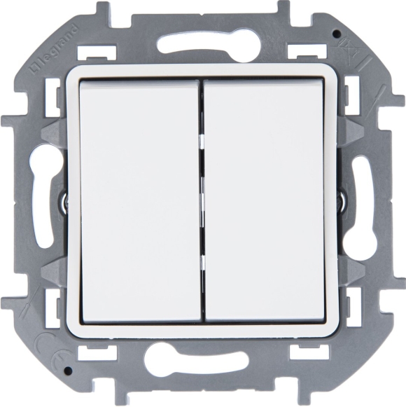 Legrand Inspiria белый переключатель двухклавишный