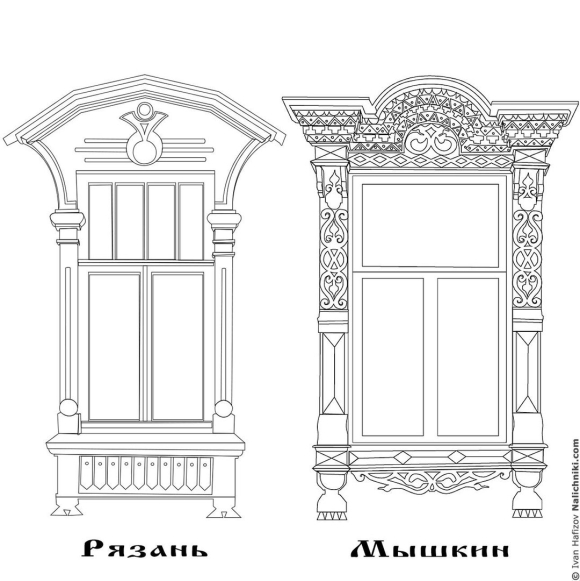 Оконный наличник рисунок