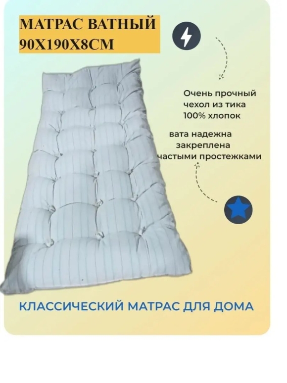 Размеры ватных матрасов