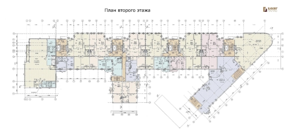 Угловая секция многоэтажного жилого дома