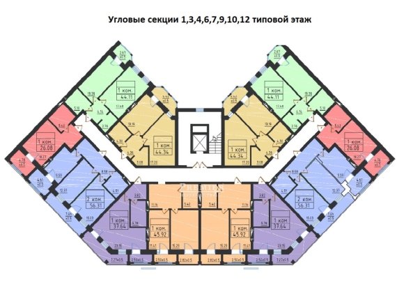 Угловая секция план