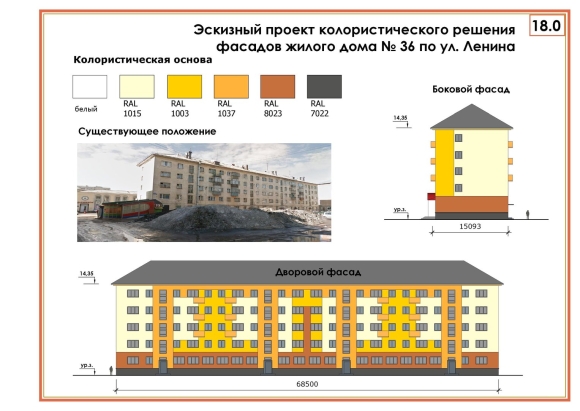 Колористическое решение фасадов
