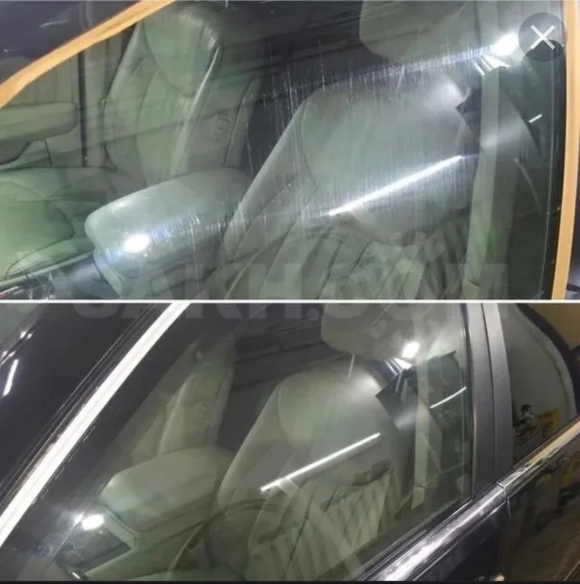 Полировка стекол автомобиля до и после