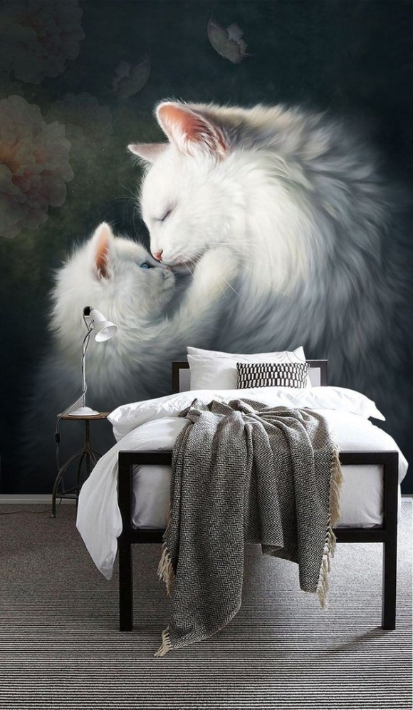 Фотообои кошки в интерьере