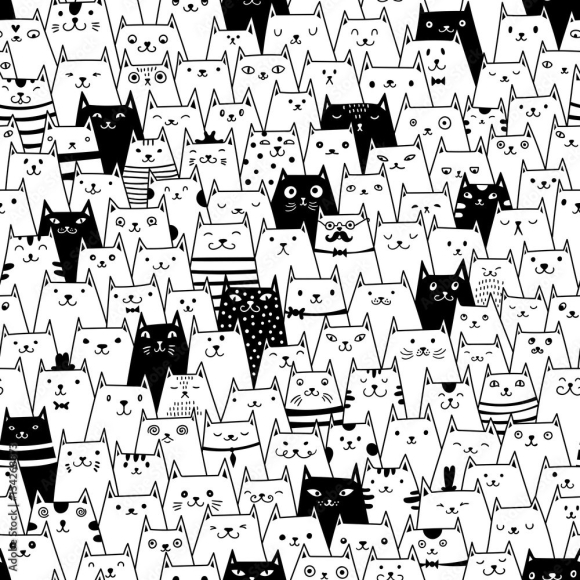Много котиков принт