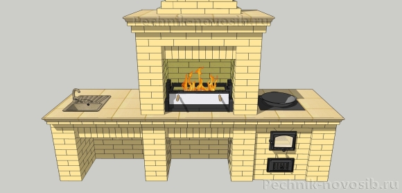 Печь порядовка Sketchup