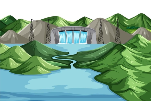Водохранилище вектор
