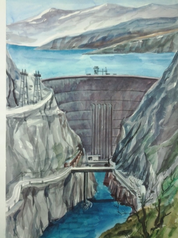 Чиркейская ГЭС рисунок