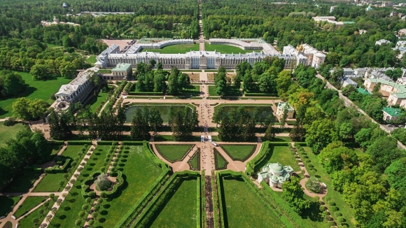 Екатерининский парк Царское село вид сверху