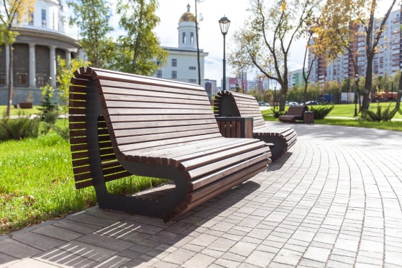 Волжский бульвар парк скамейки
