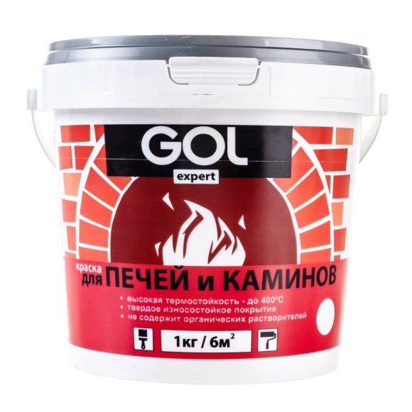 Краска для печей и каминов gol Expert белая